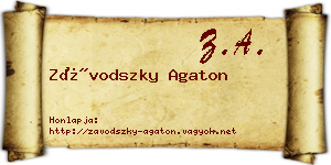 Závodszky Agaton névjegykártya